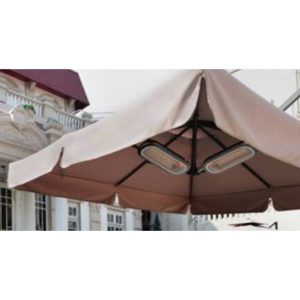 Wishco Mini Parasol/Markise – 1500W – Sort/Hvid